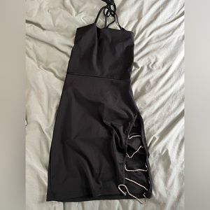 Halter Black Dress Silk
